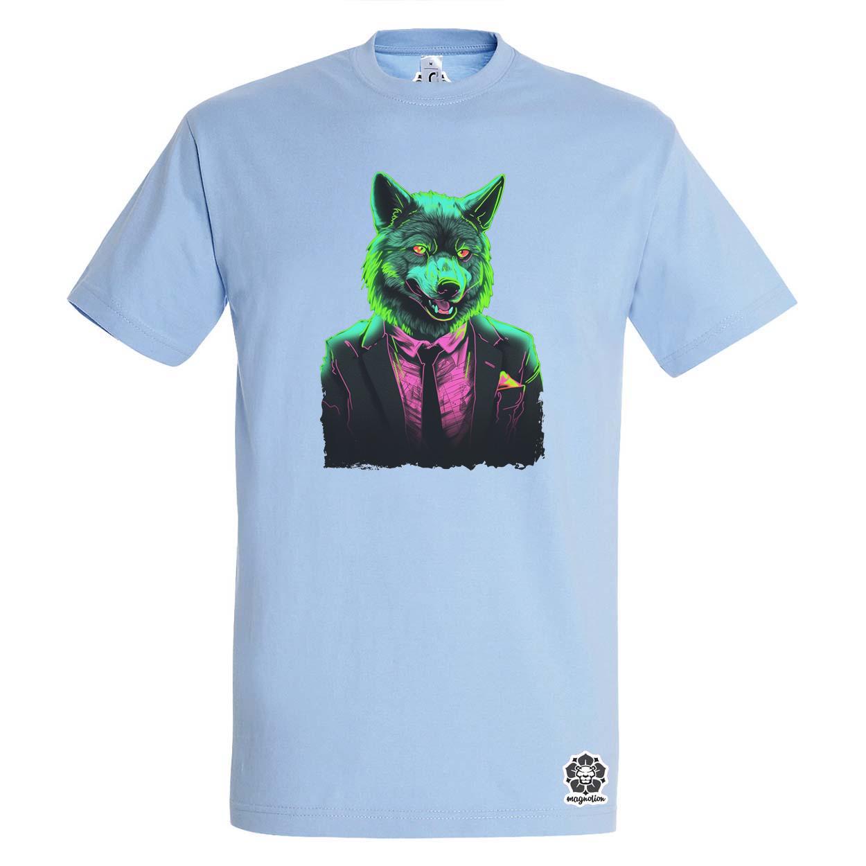 Neon gengszter farkas v1 egyedi póló 