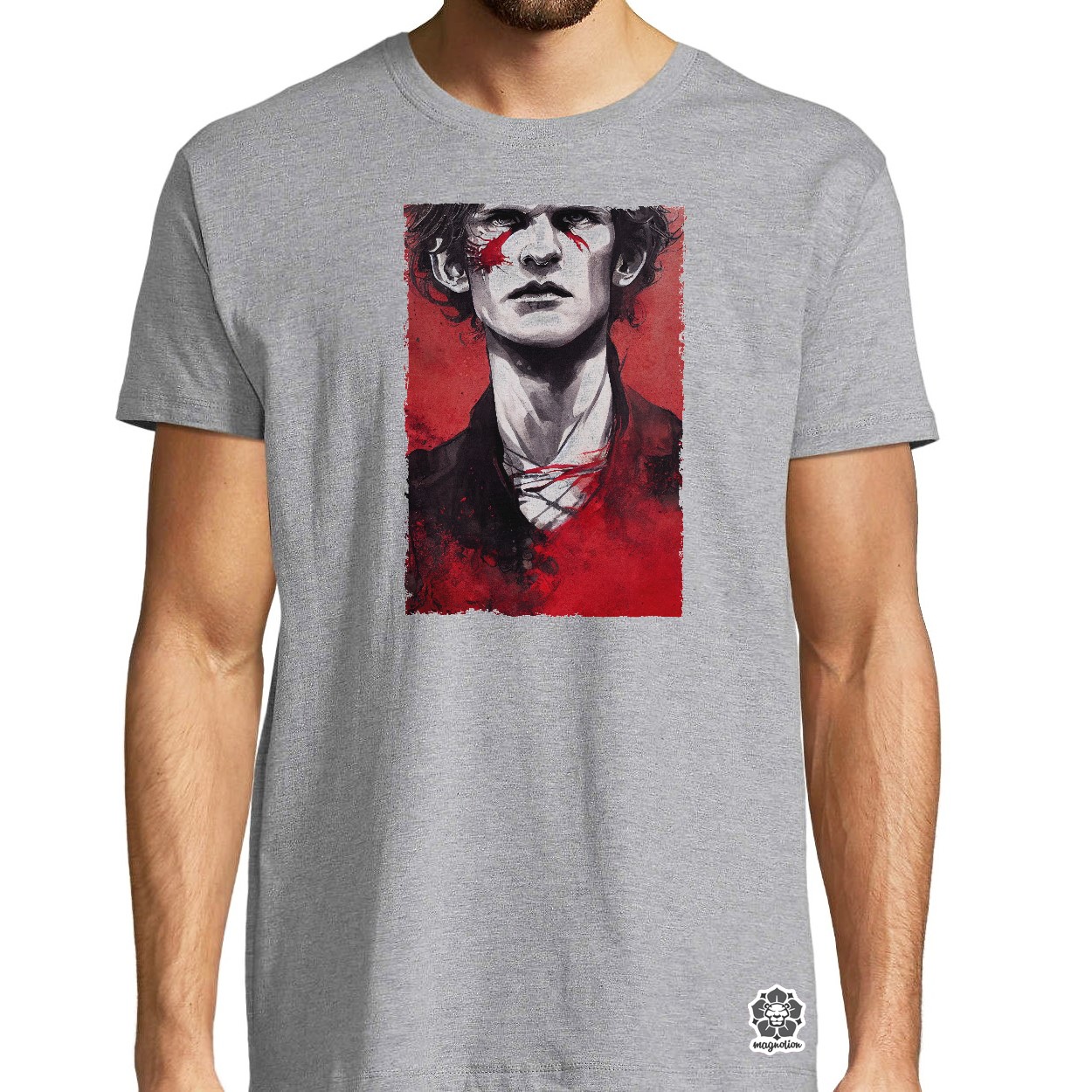 Fekete-piros Daemon Targaryen rajz v2 egyedi póló 