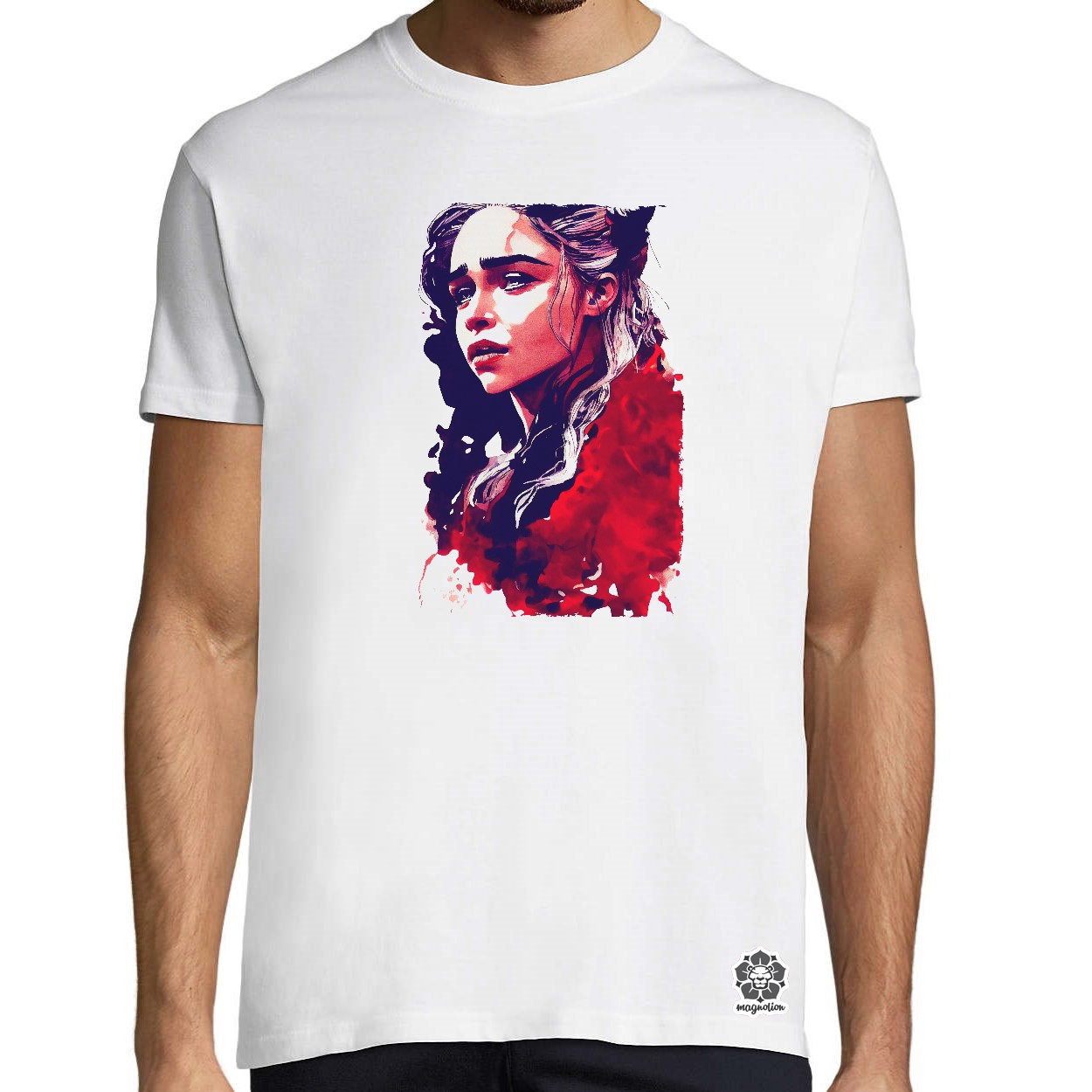 Fekete-piros Daenerys Targaryen rajz v2 egyedi póló 