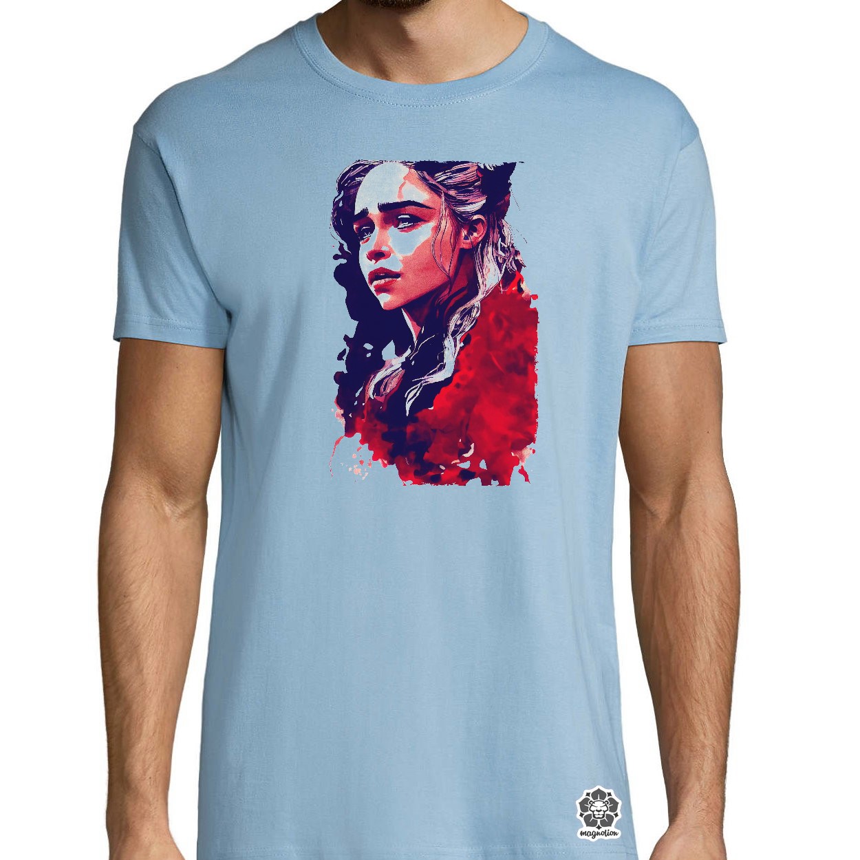 Fekete-piros Daenerys Targaryen rajz v2 egyedi póló 