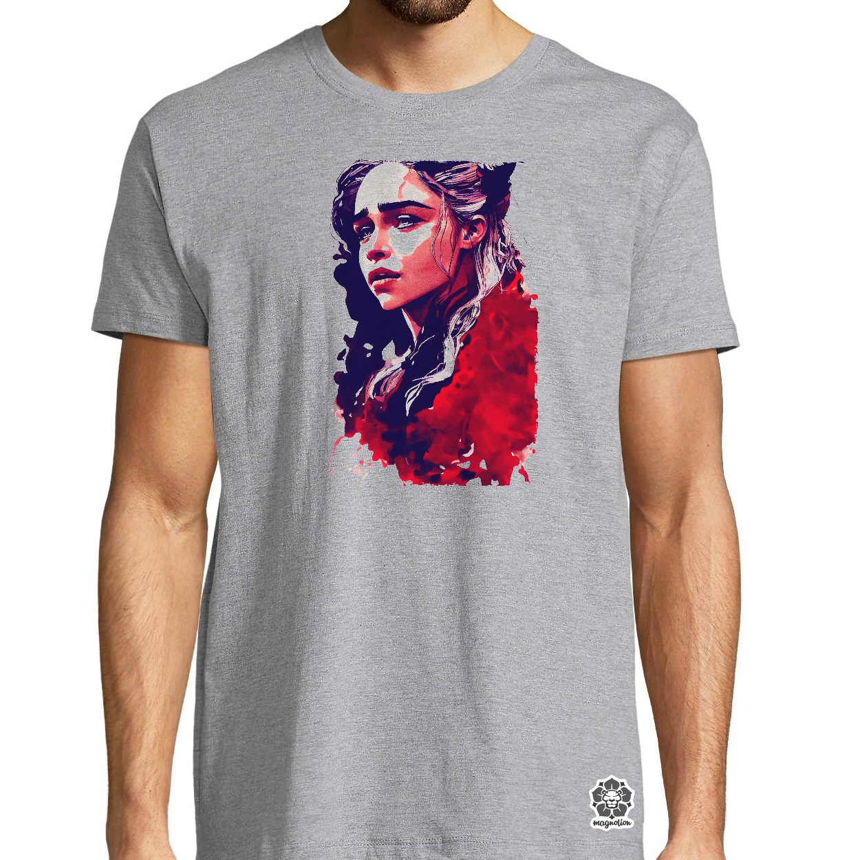 Fekete-piros Daenerys Targaryen rajz v2 egyedi póló 