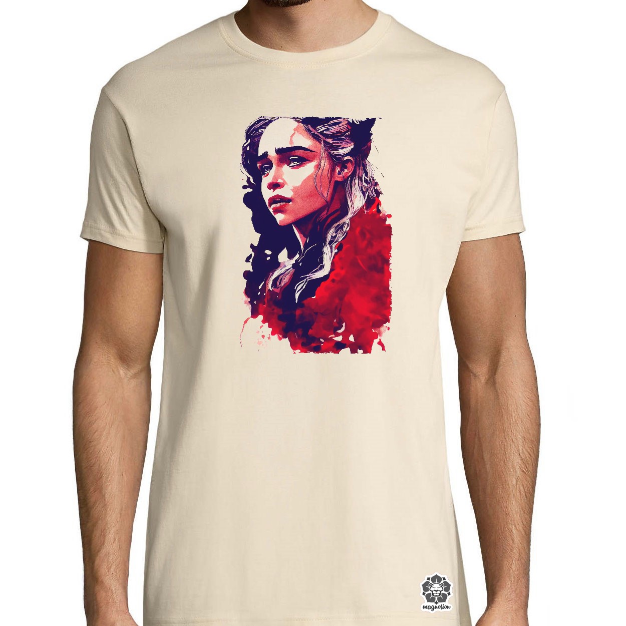 Fekete-piros Daenerys Targaryen rajz v2 egyedi póló 