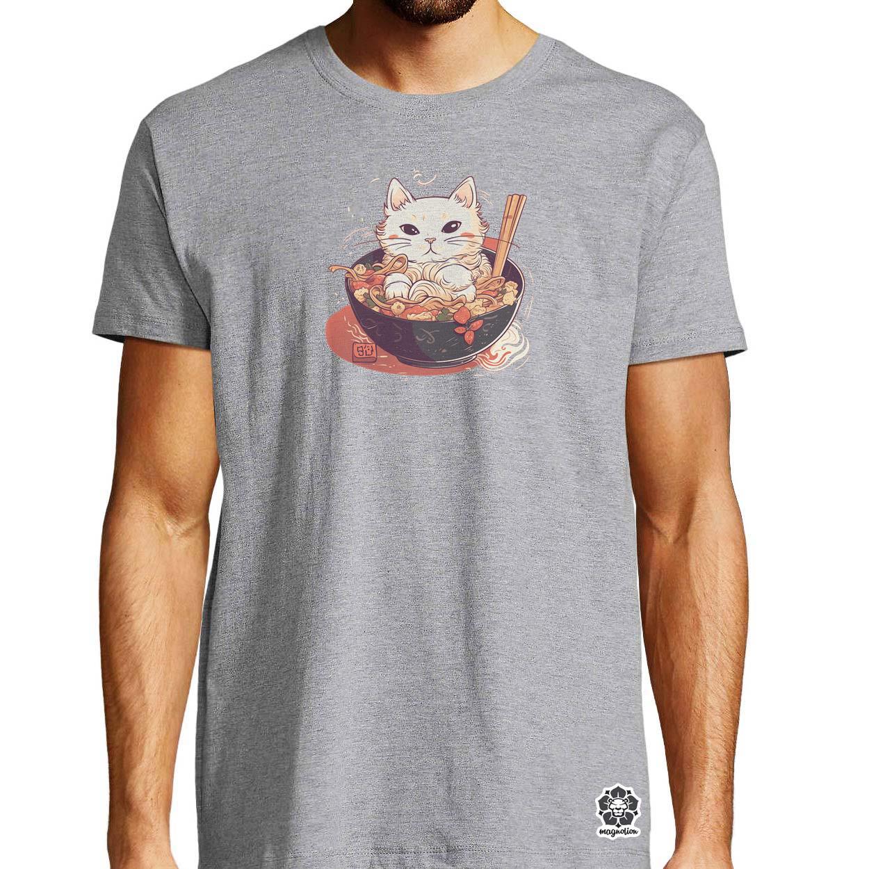 Kawaii rámen cica v6 egyedi póló 