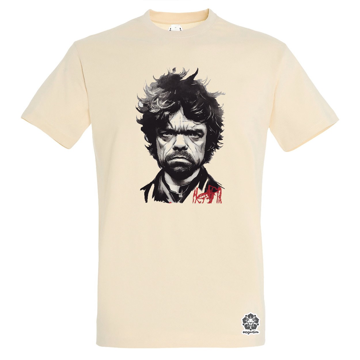 Fekete-piros Tyrion rajz v1 egyedi póló 