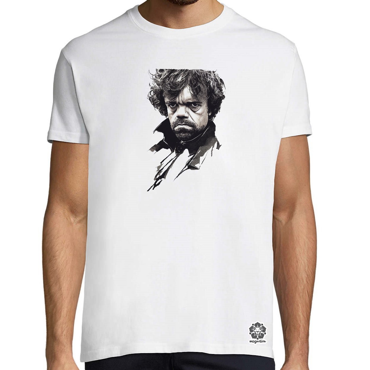 Fekete-piros Tyrion rajz v2 egyedi póló 