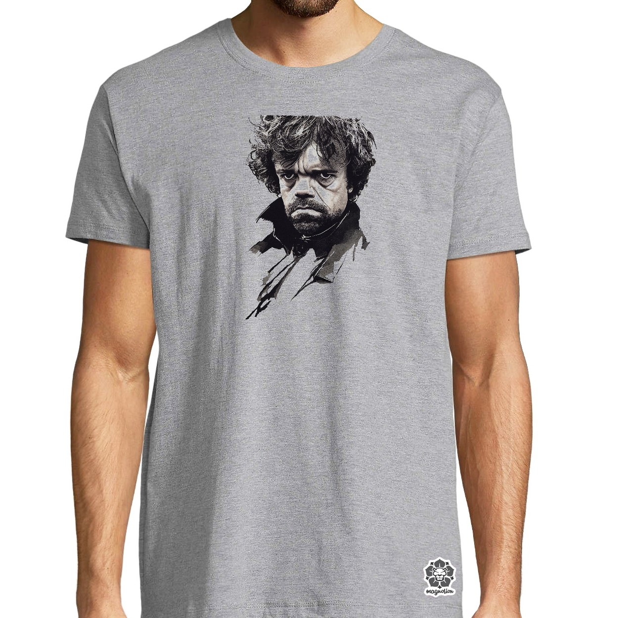 Fekete-piros Tyrion rajz v2 egyedi póló 