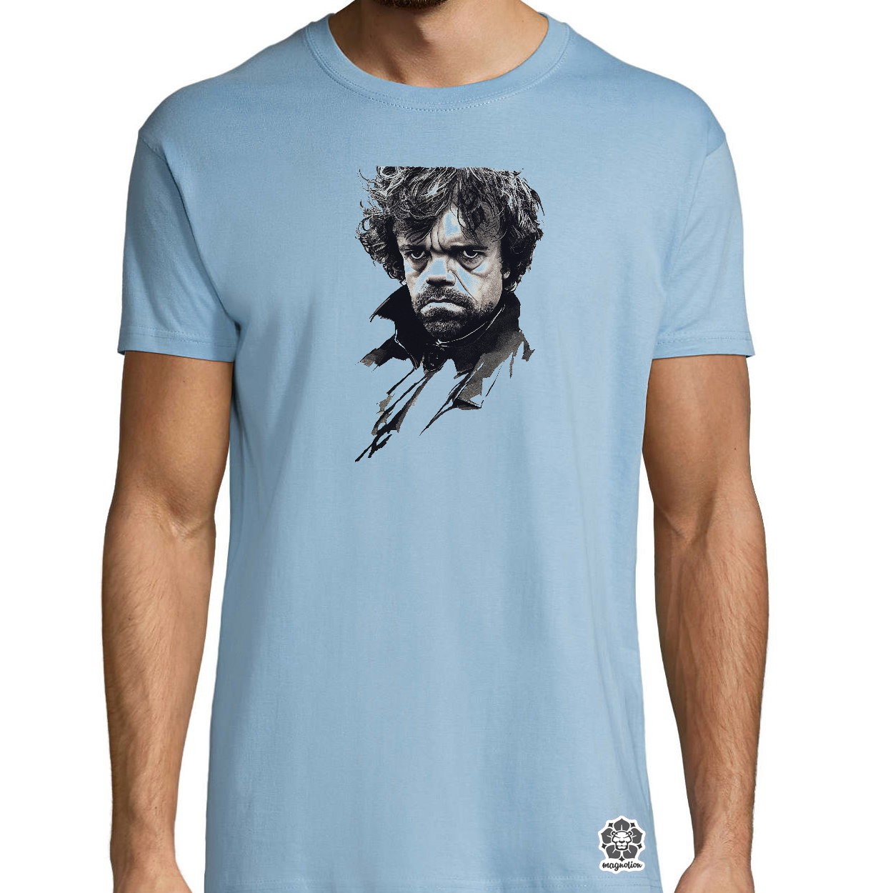 Fekete-piros Tyrion rajz v2 egyedi póló 