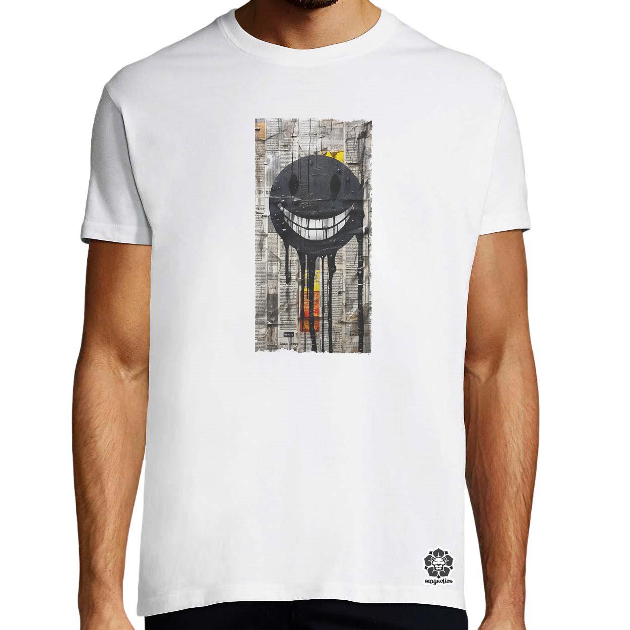 Fekete smile graffiti egyedi póló 