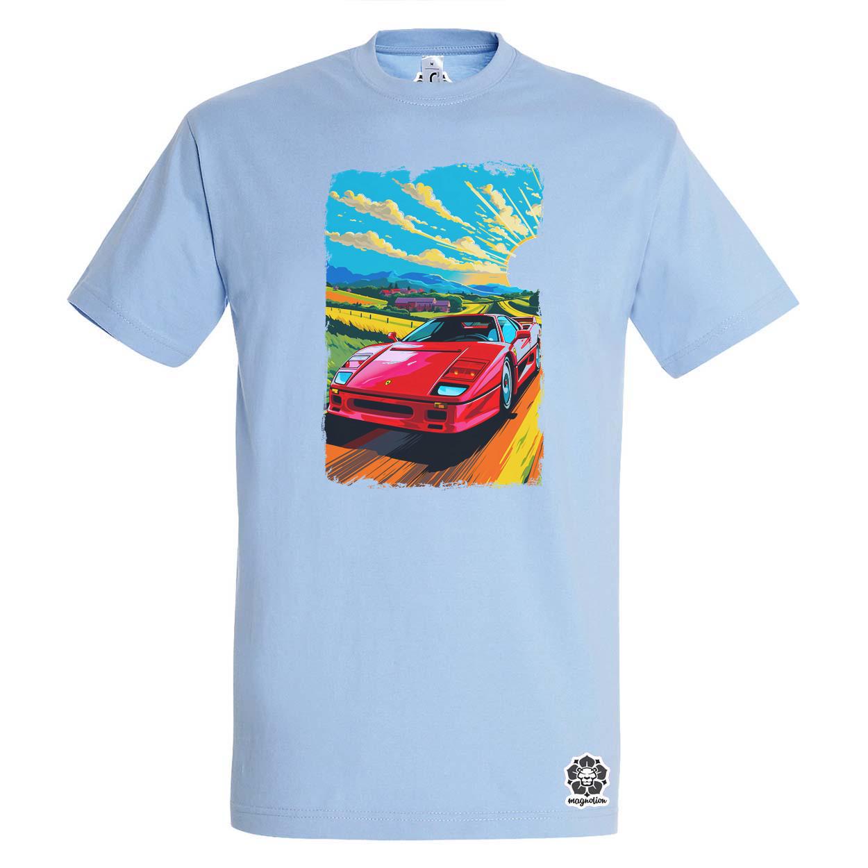 Ferrari F40 retró utazás v2 egyedi póló 
