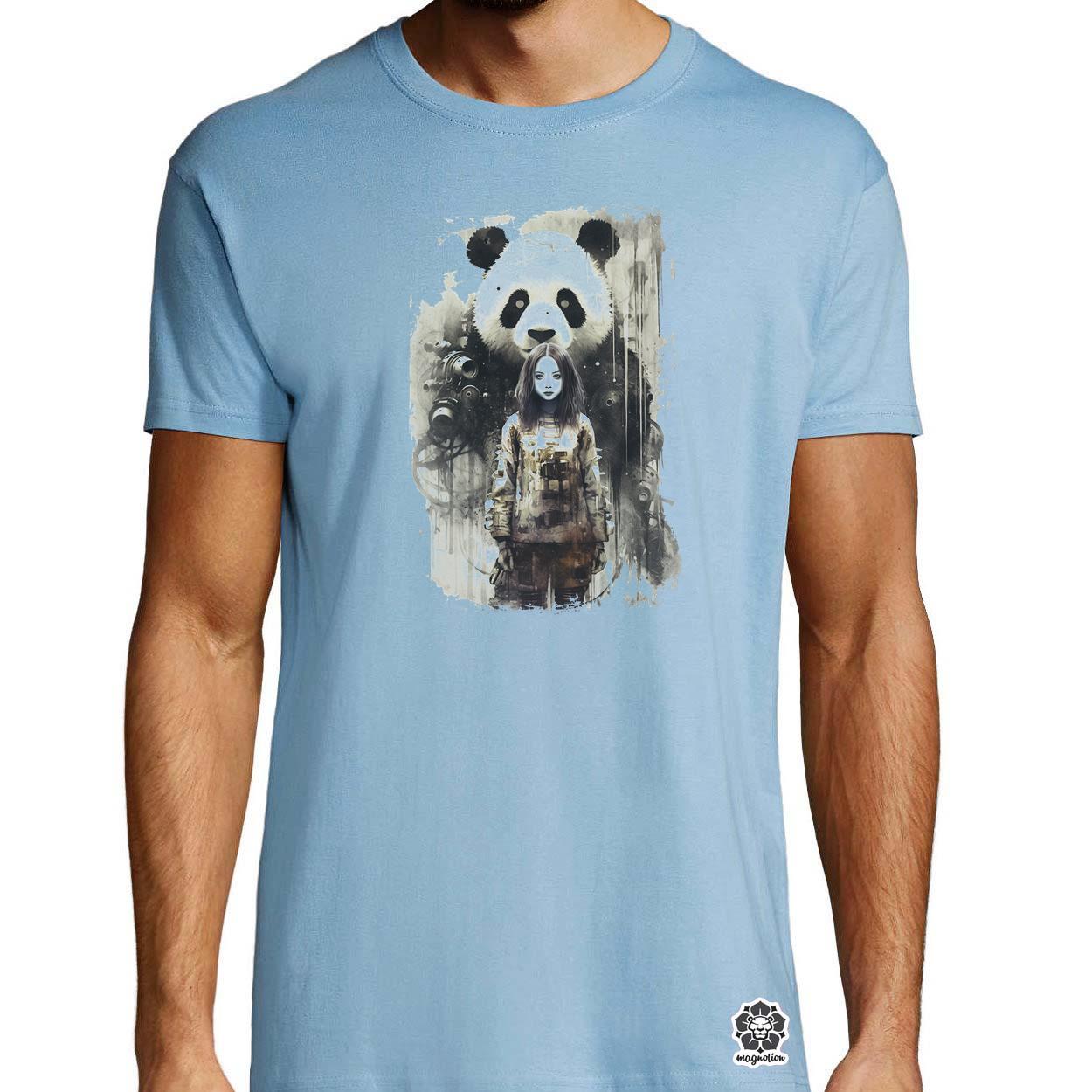 Lány és Panda v1 egyedi póló 