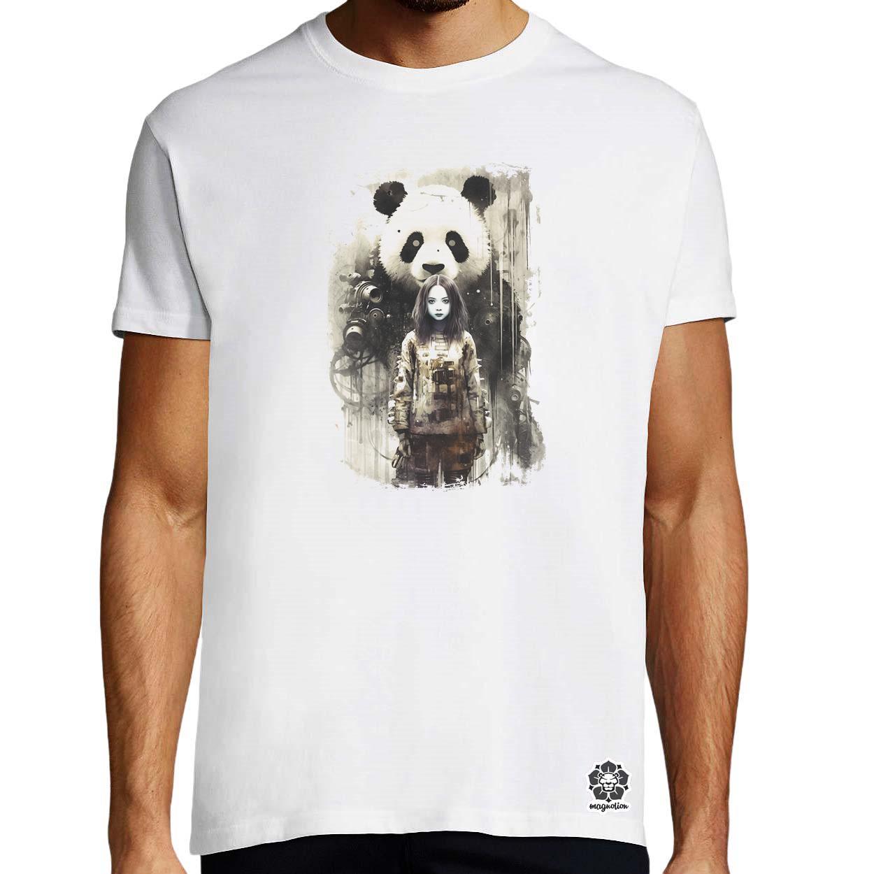 Lány és Panda v1 egyedi póló 