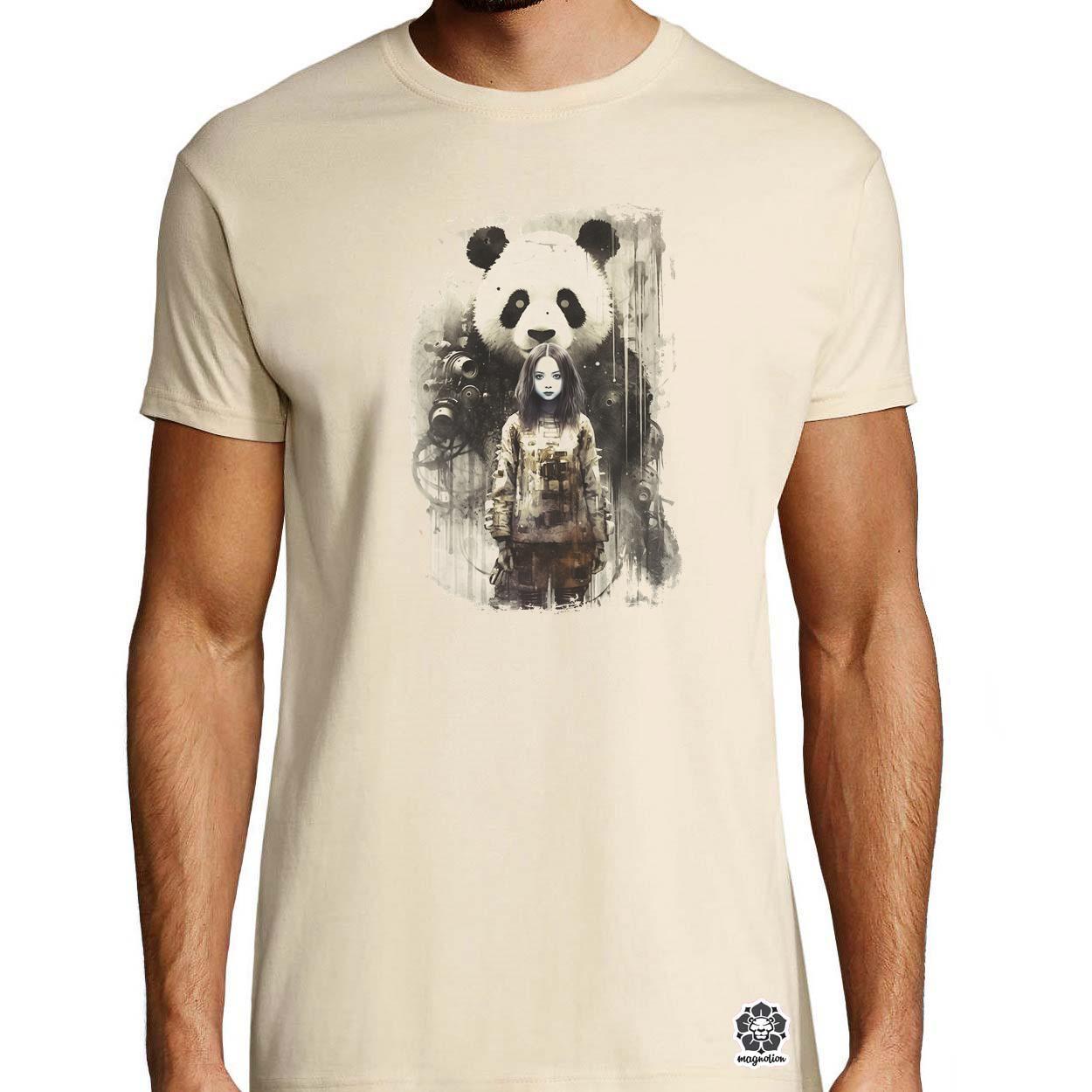 Lány és Panda v1 egyedi póló 