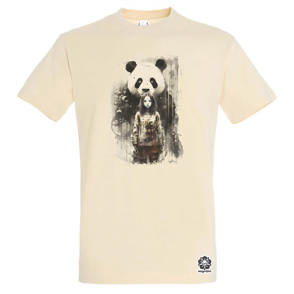 Lány és Panda v1 egyedi póló 
