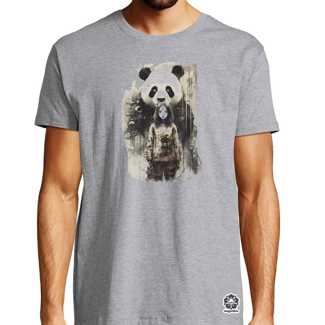 Lány és Panda v1 egyedi póló 