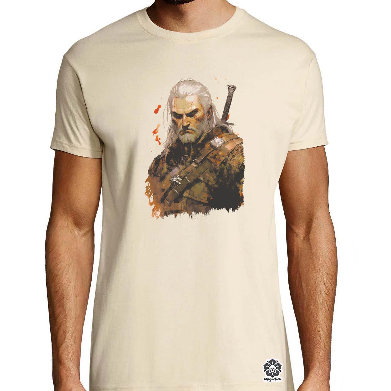 Geralt portré v2 egyedi póló 