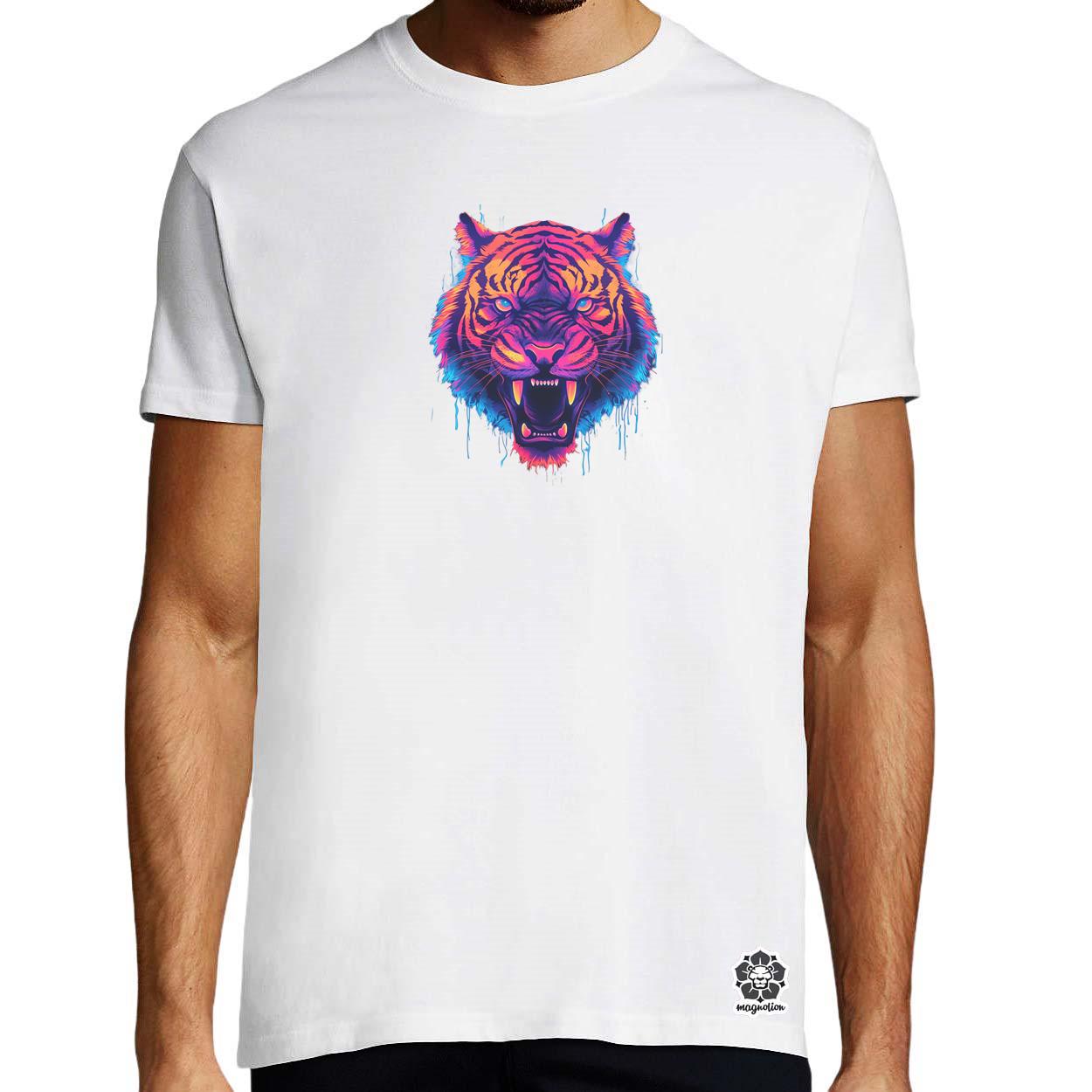 Neon tigris egyedi póló 