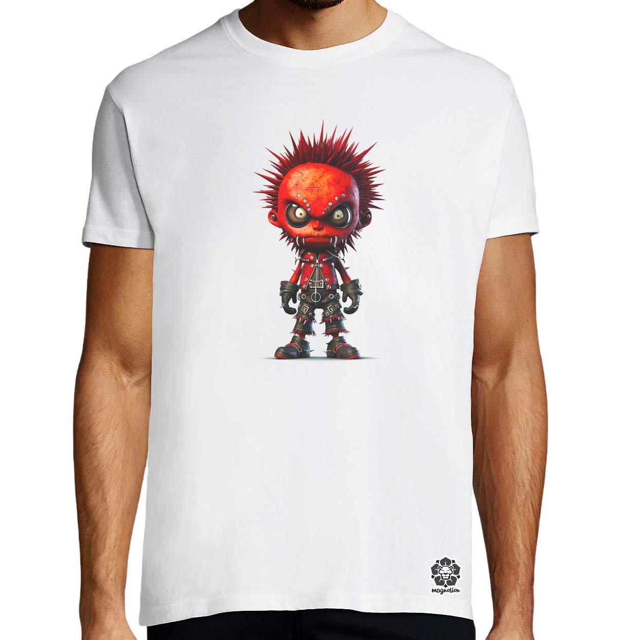 Piros punk srác v1 egyedi póló 