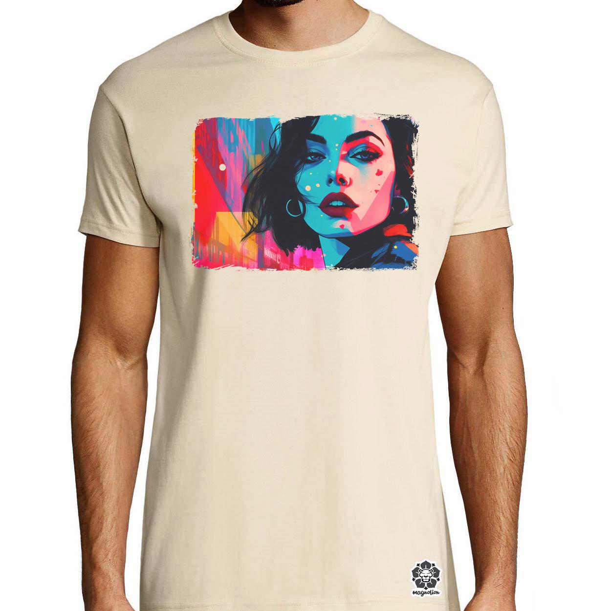 Pop art városi vibe v5 egyedi póló 