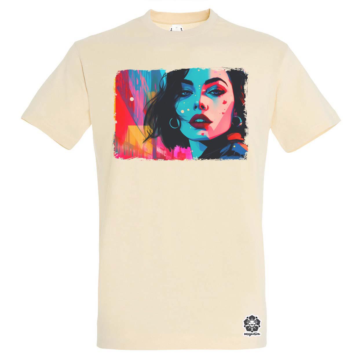 Pop art városi vibe v5 egyedi póló 