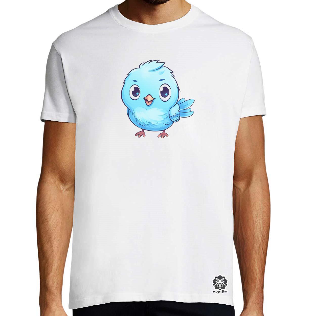 Kawaii kék madár v1 egyedi póló 