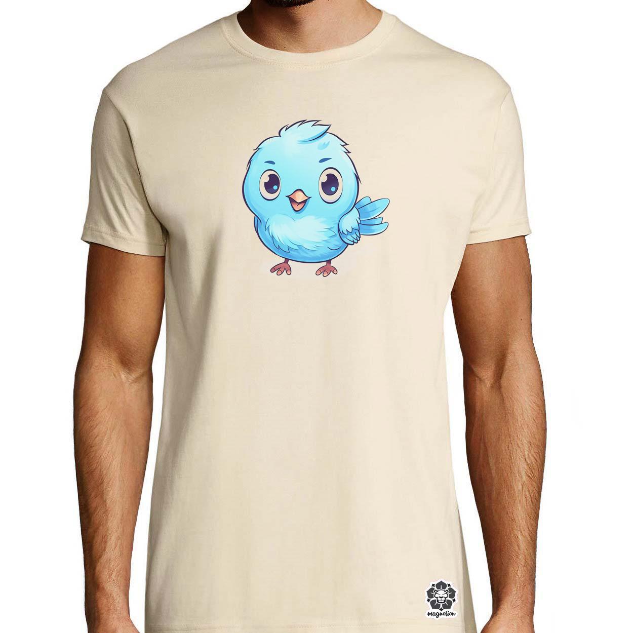Kawaii kék madár v1 egyedi póló 