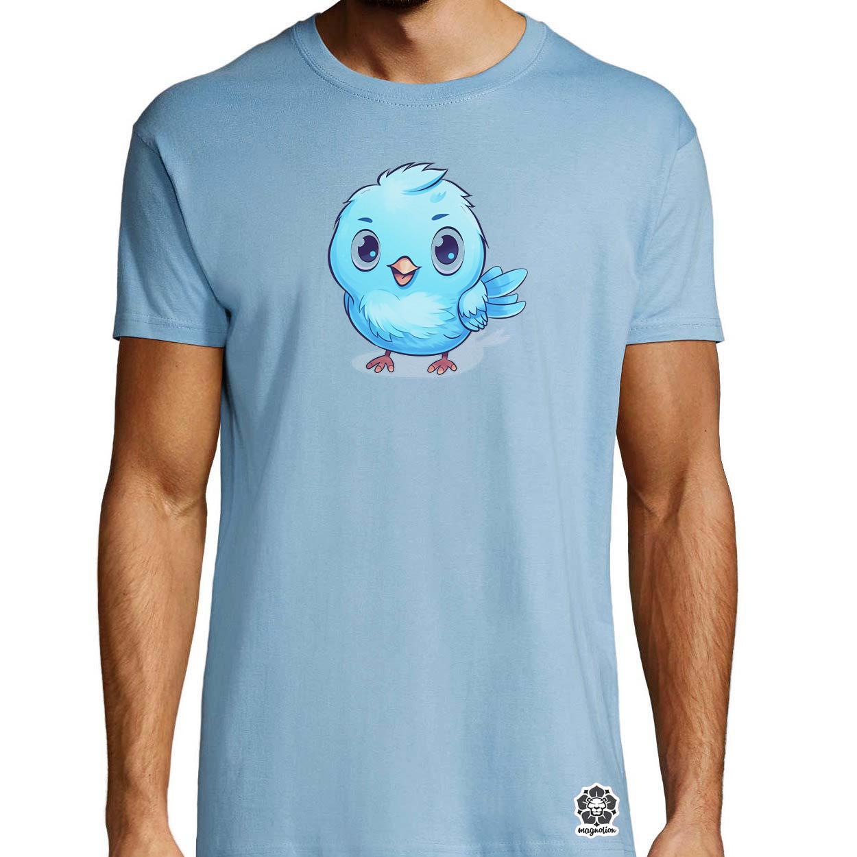 Kawaii kék madár v1 egyedi póló 