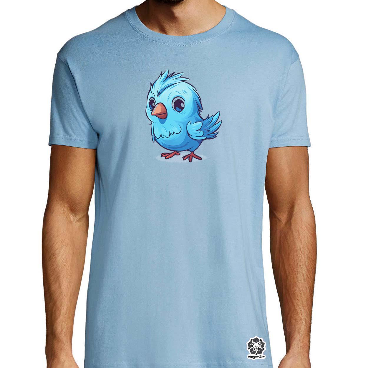 Kawaii kék madár v2 egyedi póló 