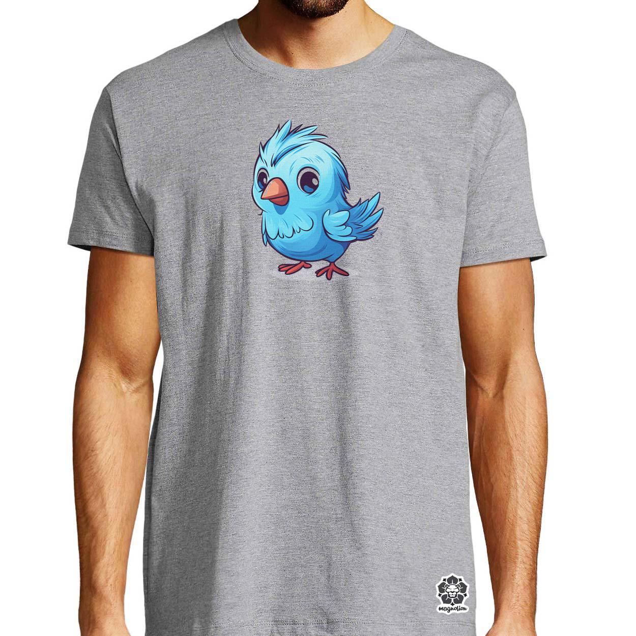 Kawaii kék madár v2 egyedi póló 