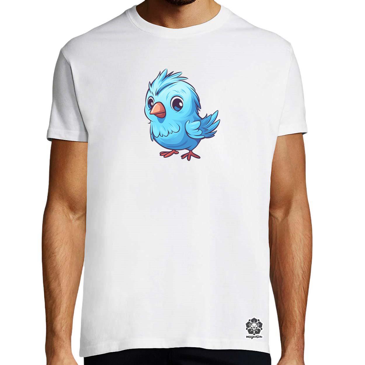 Kawaii kék madár v2 egyedi póló 