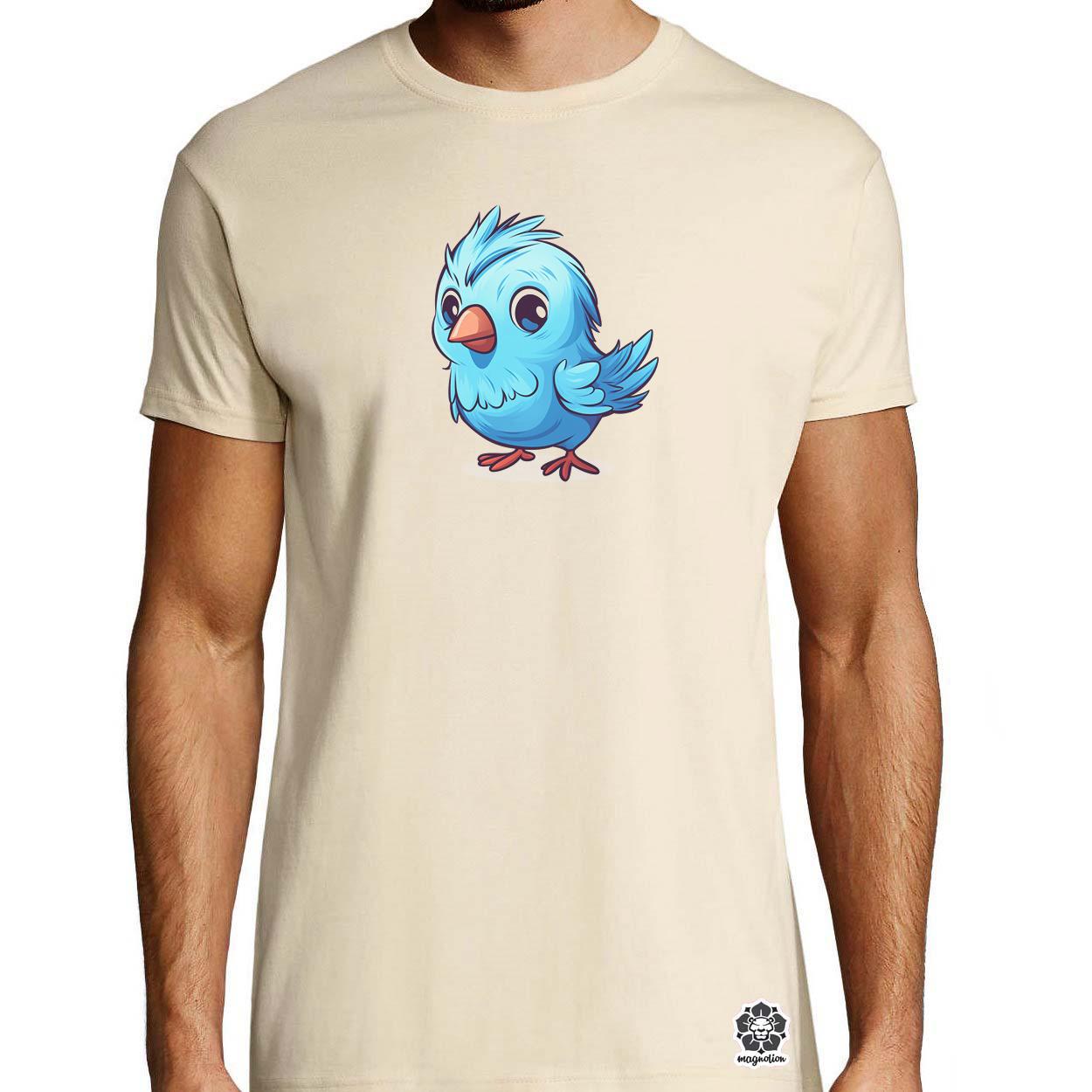 Kawaii kék madár v2 egyedi póló 
