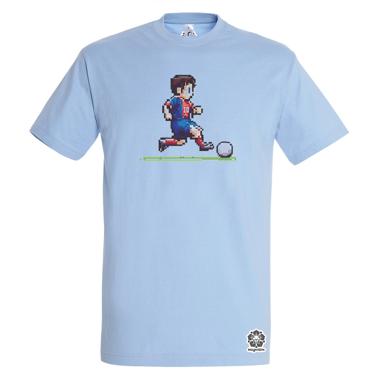 Messi labdával pixelart egyedi póló 