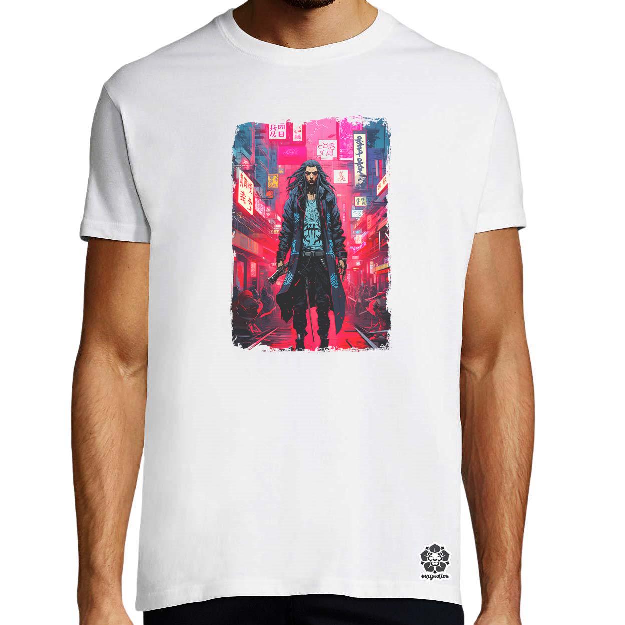 Cyberpunk yakuza szamuráj v8 egyedi póló 