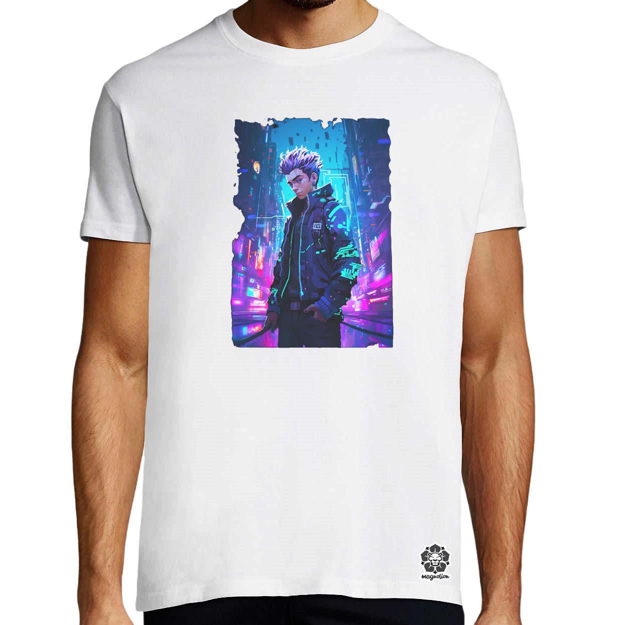 Pixelart cyberpunk hacker v3 egyedi póló 