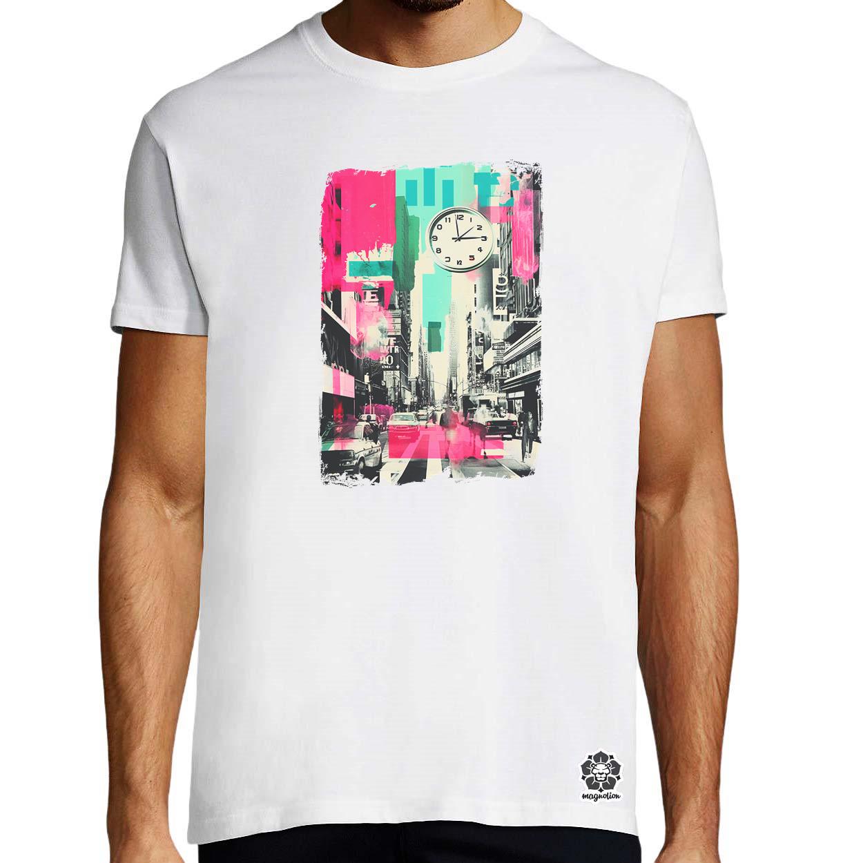 Pop art idő kollázs v4 egyedi póló 