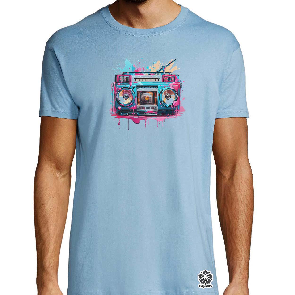 Retró boombox v4 egyedi póló 