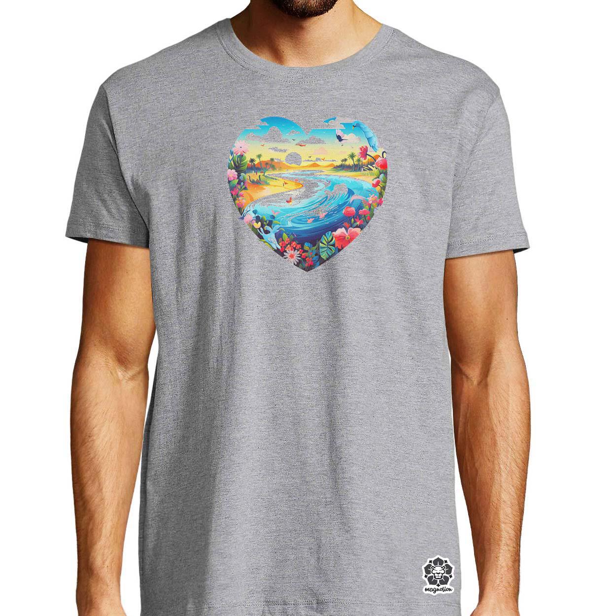 Strand szív v3 egyedi póló 