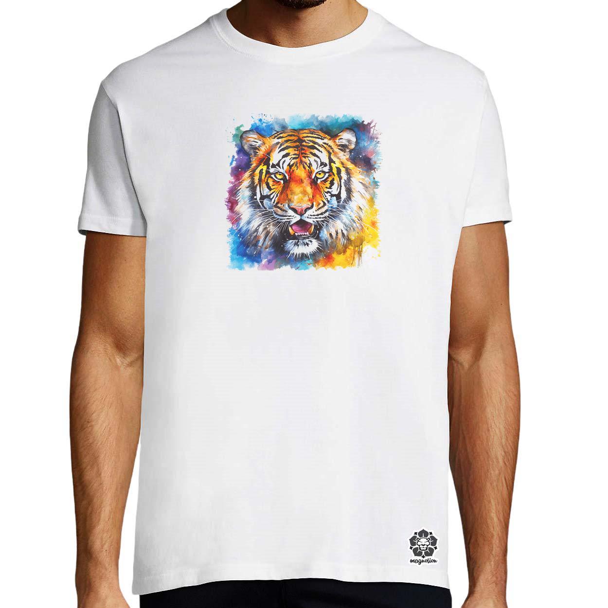 Vízfesték tigris v1 egyedi póló 