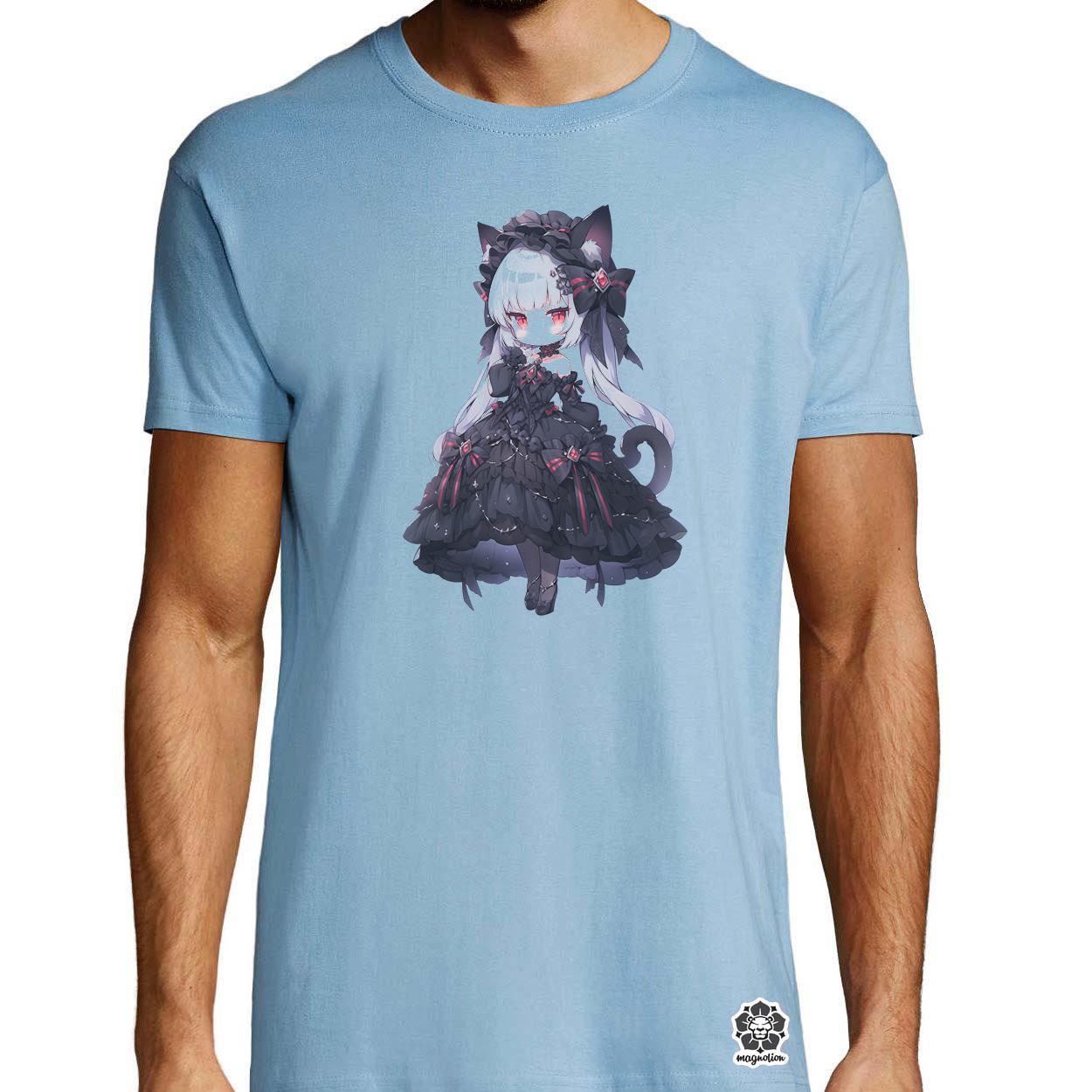 Chibi macskalány v8 egyedi póló 