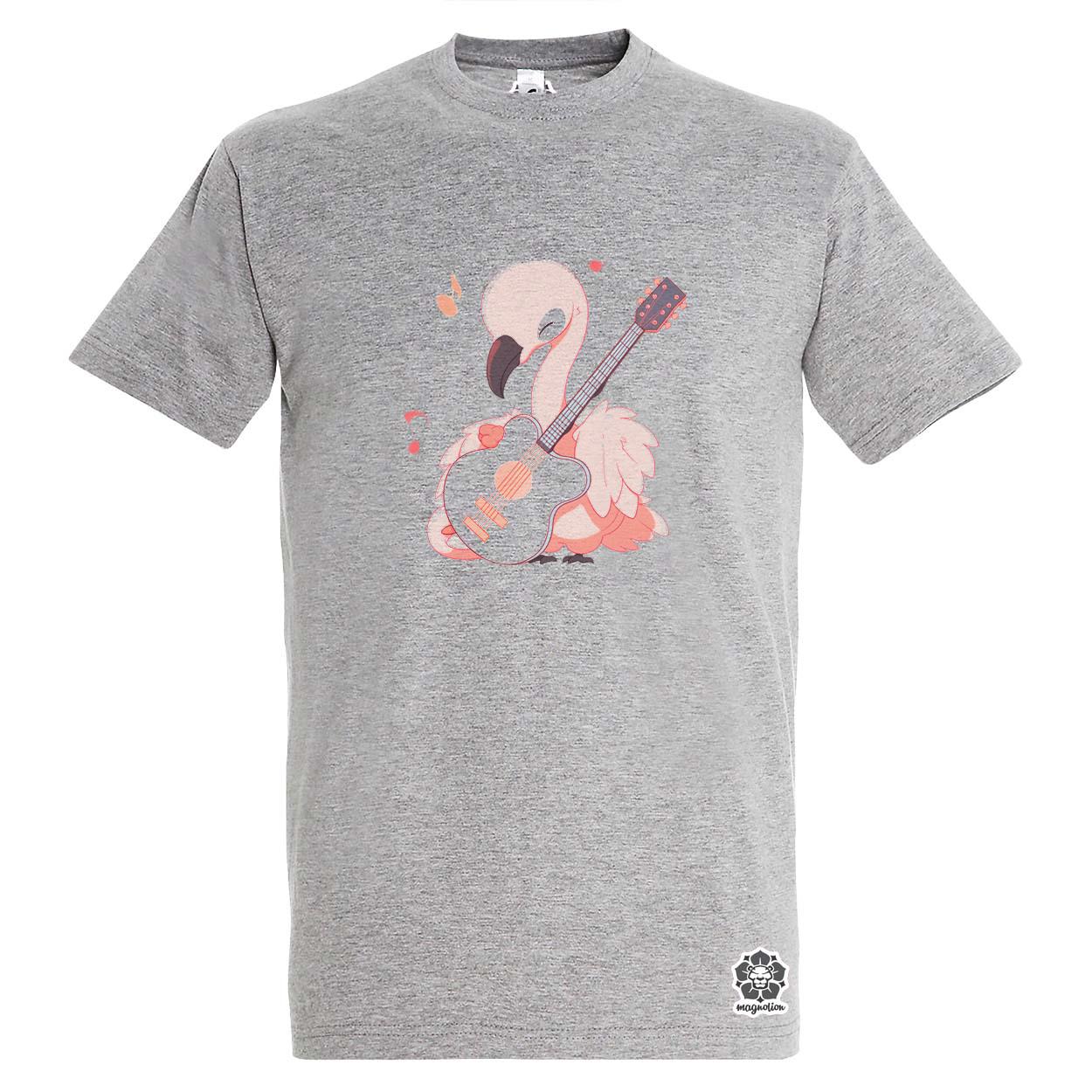 Flamingó gitározik v2 egyedi póló 
