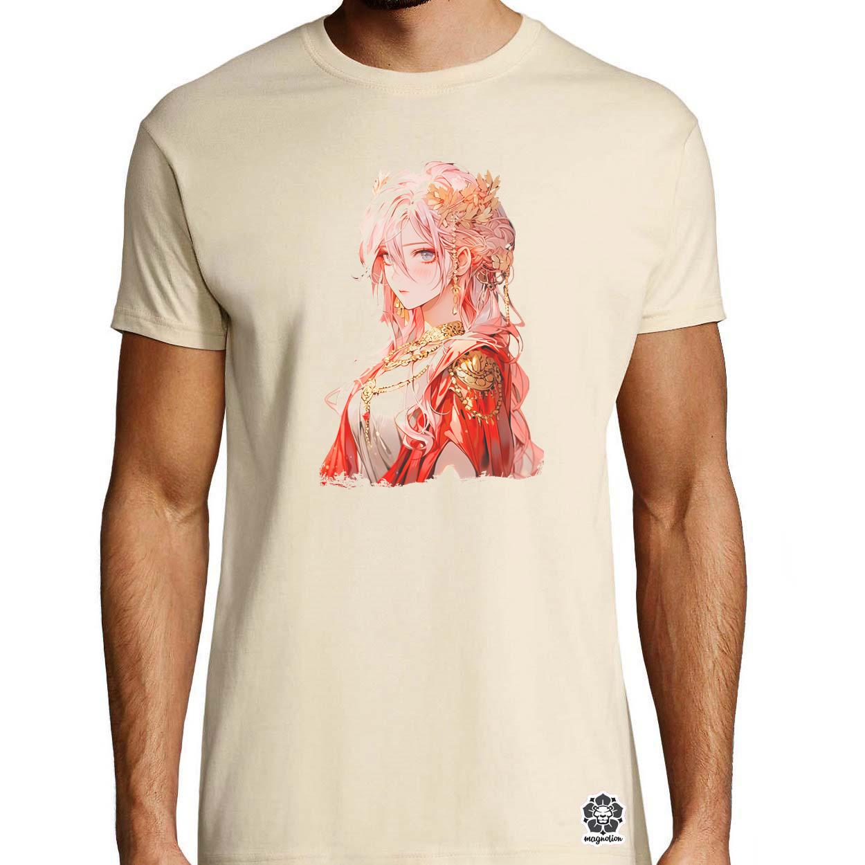 Rózsaszín anime lány v1 egyedi póló 