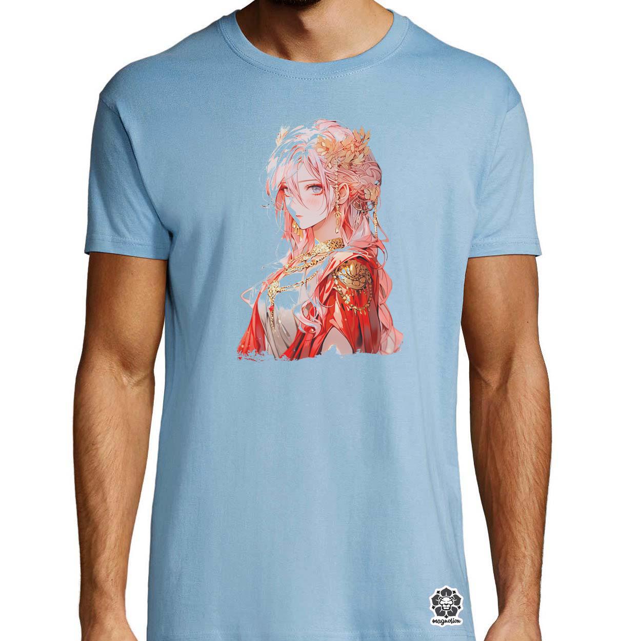 Rózsaszín anime lány v1 egyedi póló 