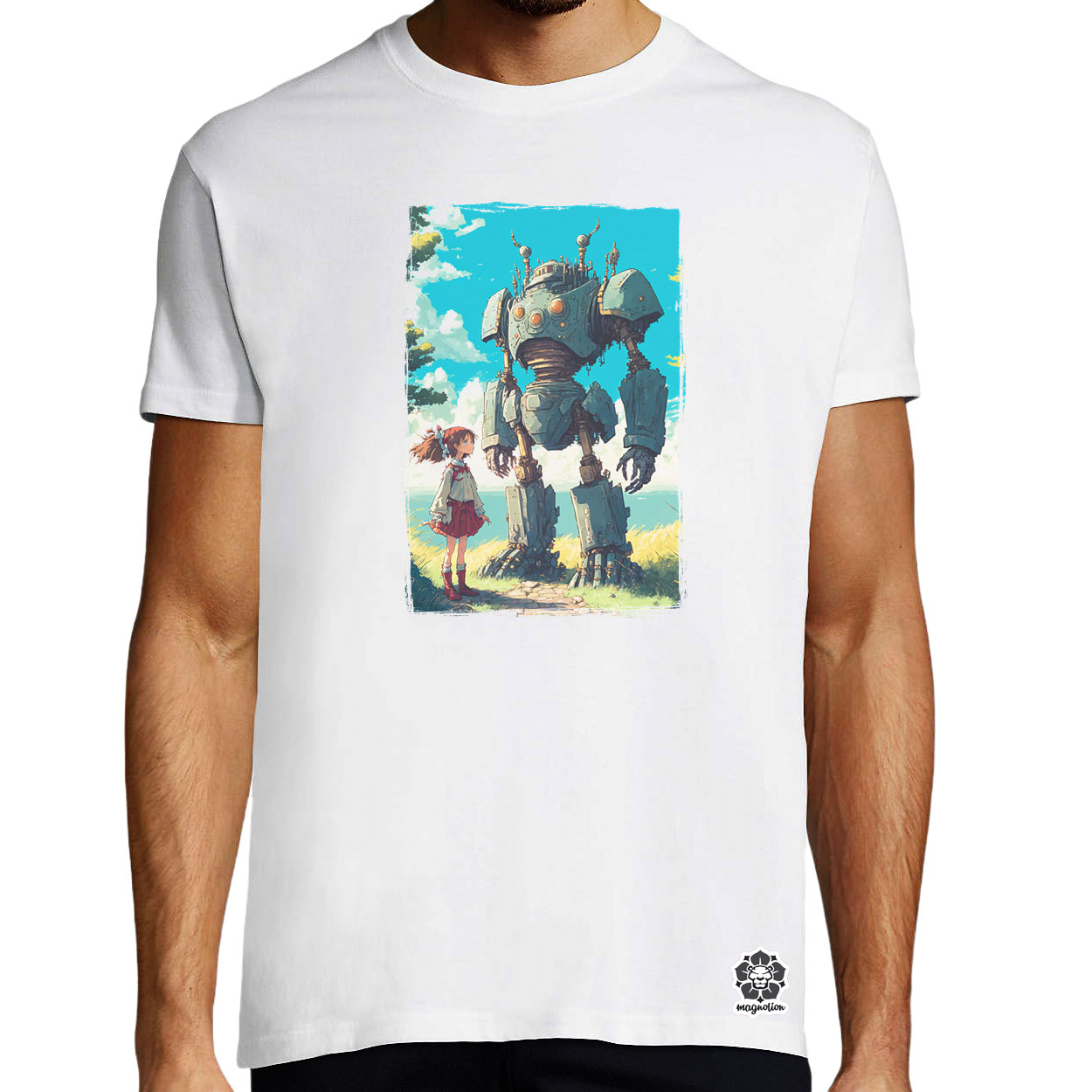 Lány és ócska robotja v1 egyedi póló 
