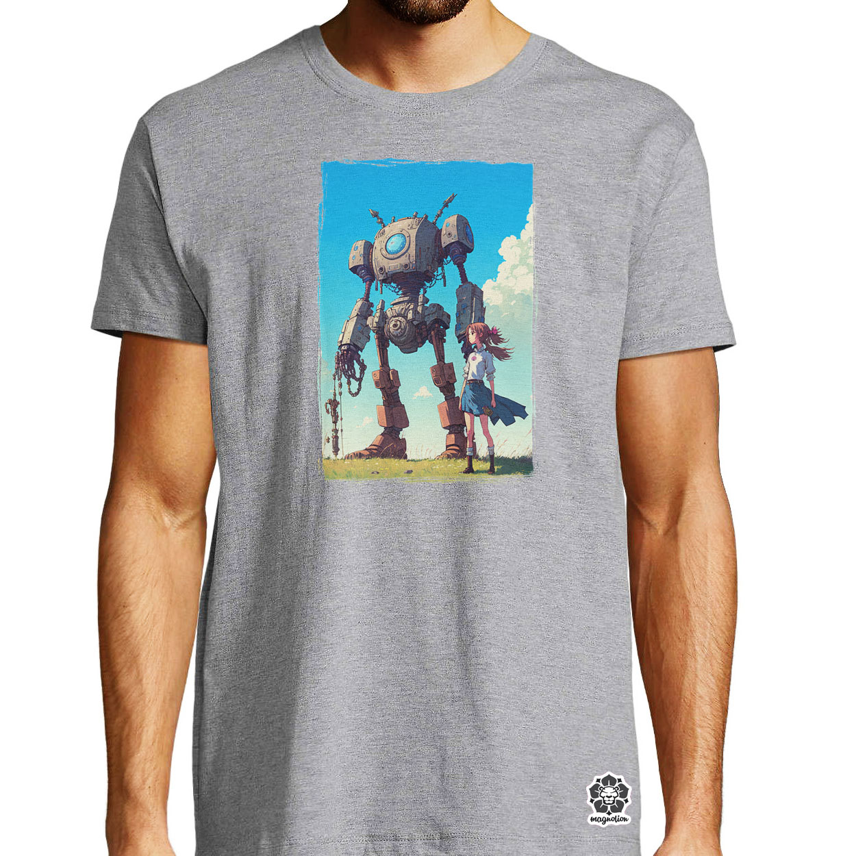 Lány és ócska robotja v2 egyedi póló 