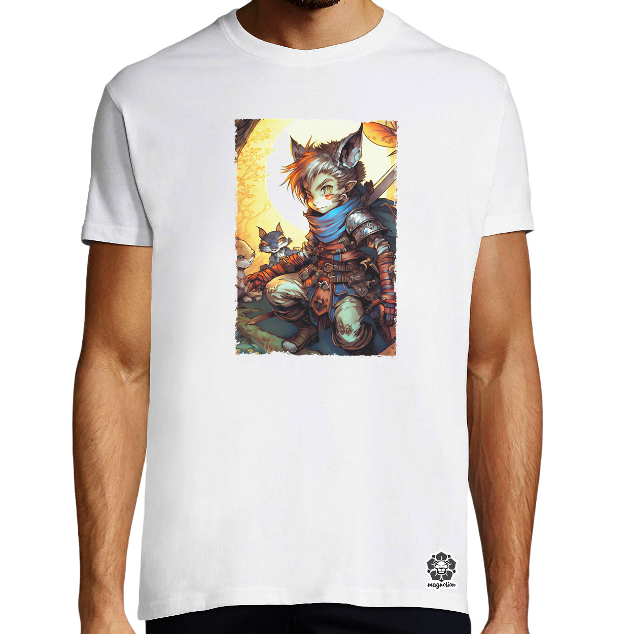 Mesevilág gyerek és cica avatar v4 egyedi póló 