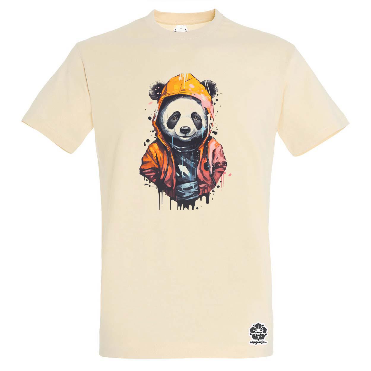 Kapucnis panda v3 egyedi póló 