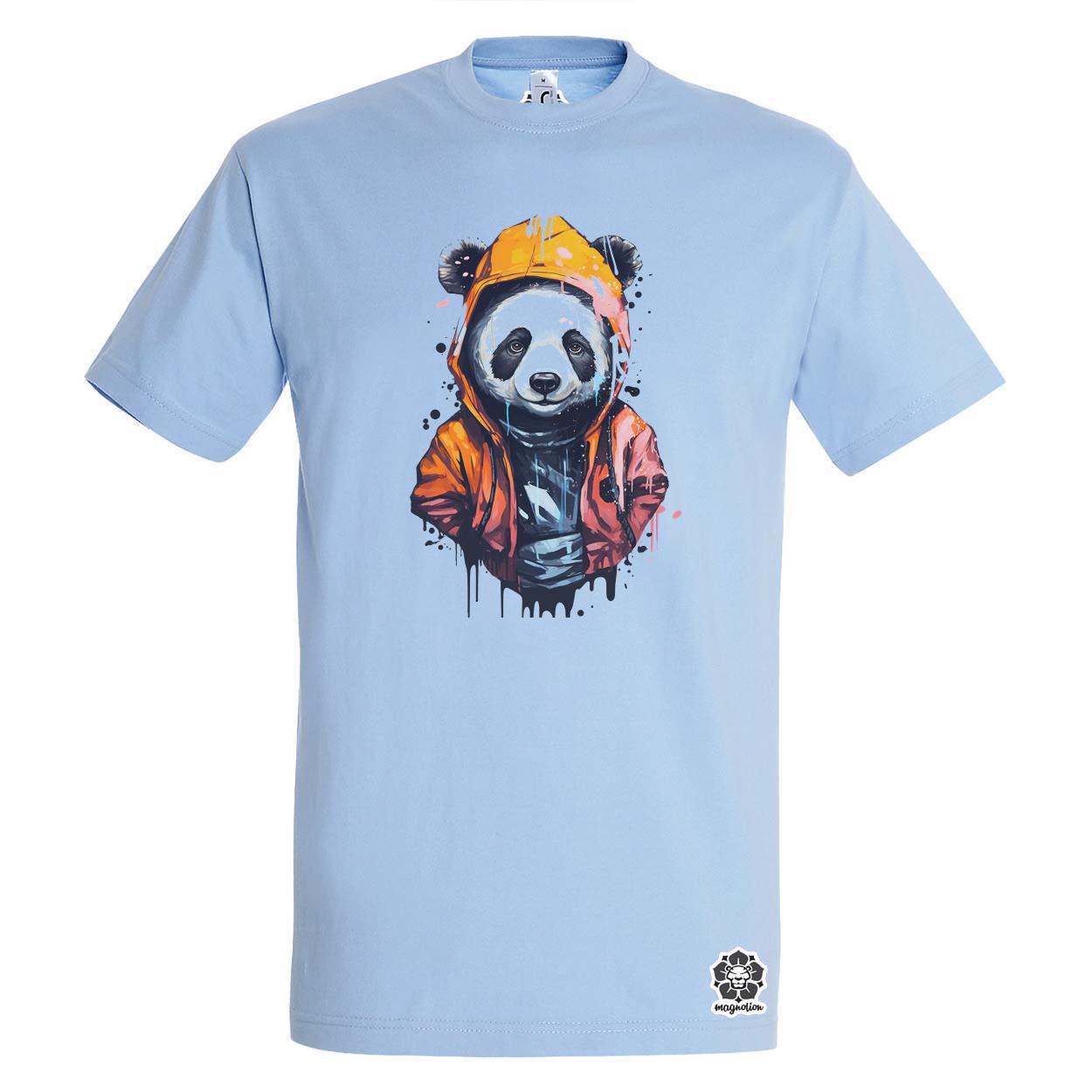 Kapucnis panda v3 egyedi póló 