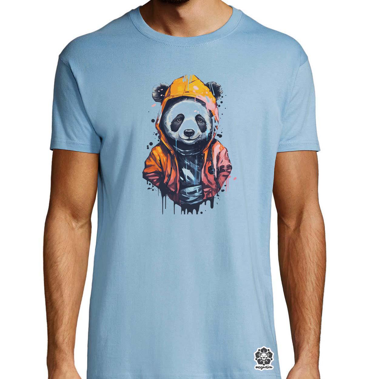 Kapucnis panda v3 egyedi póló 