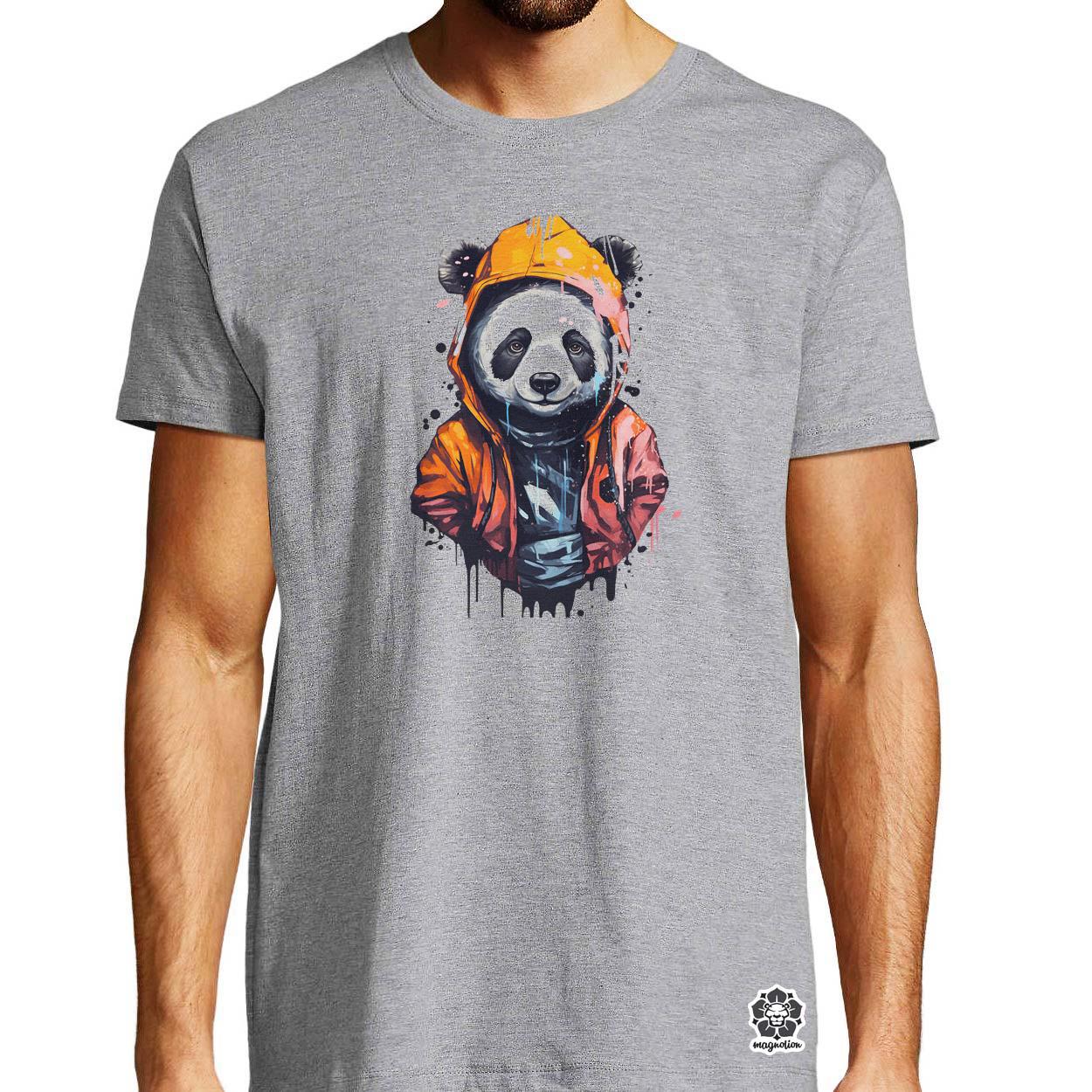 Kapucnis panda v3 egyedi póló 