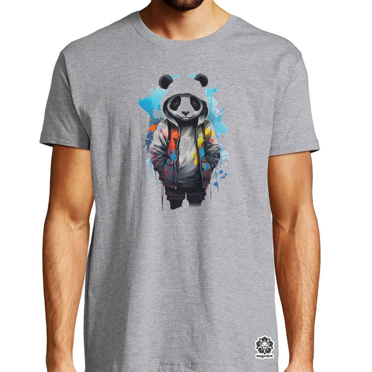 Kapucnis panda v4 egyedi póló 