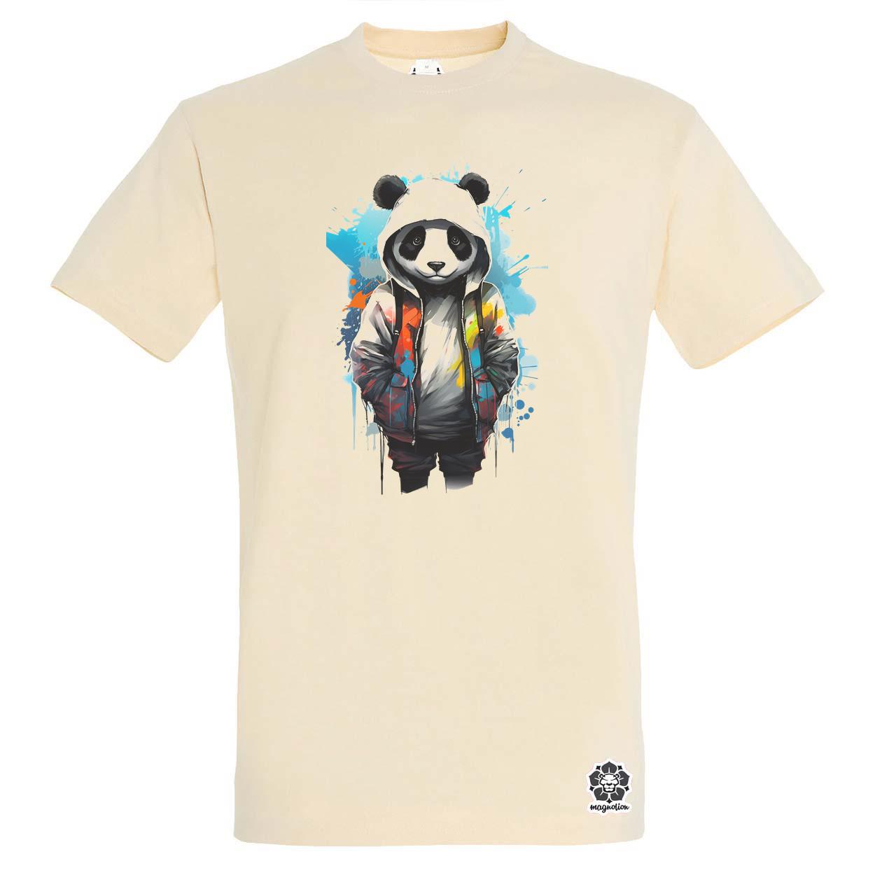 Kapucnis panda v4 egyedi póló 